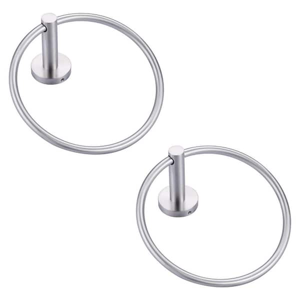 (2 Pack) Wall Mounted Towel Ring in Brushed Nickel