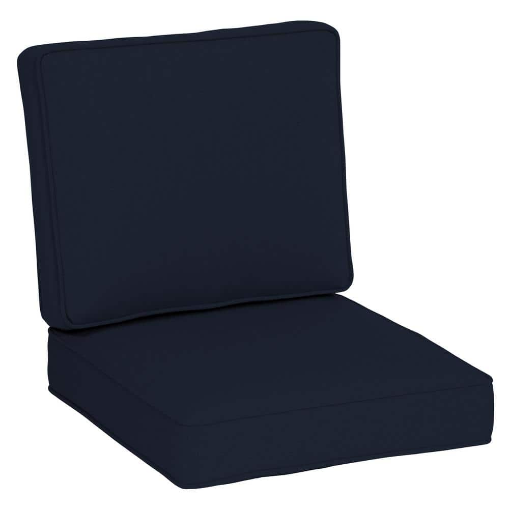 Aoodor Indoor Outdoor High Back Chair Cushions Replacement Set of 4（Dark  Blue）