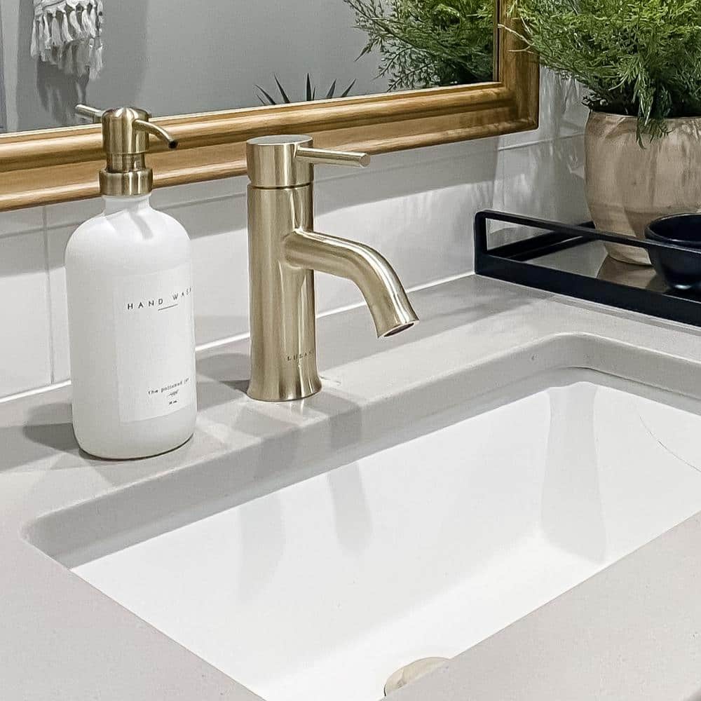 Aruba Flamingo-Inspired Single Handle Champagne Gold Bathroom Faucet