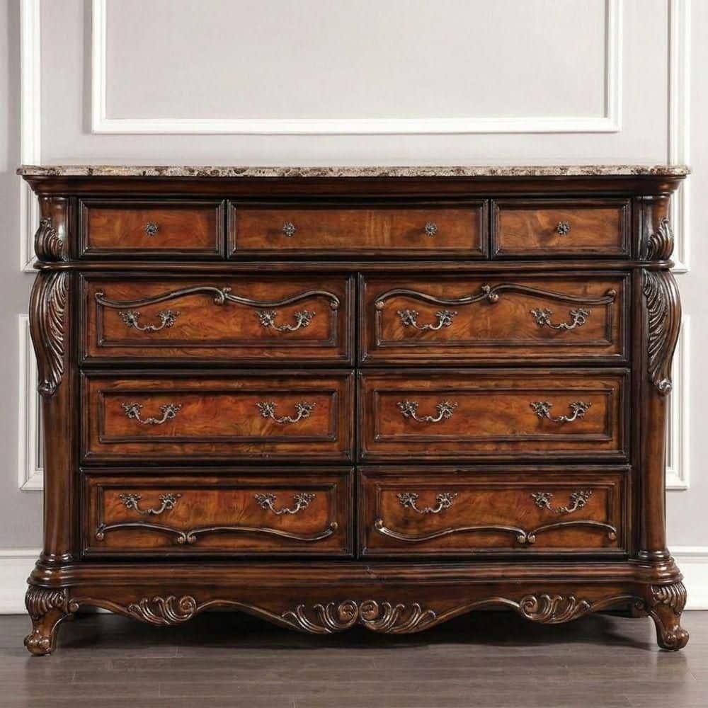 dark brown oak dresser Andover 8-drawer Dresser Cabinet Dark Oak – Brian Furniture Online main image 0