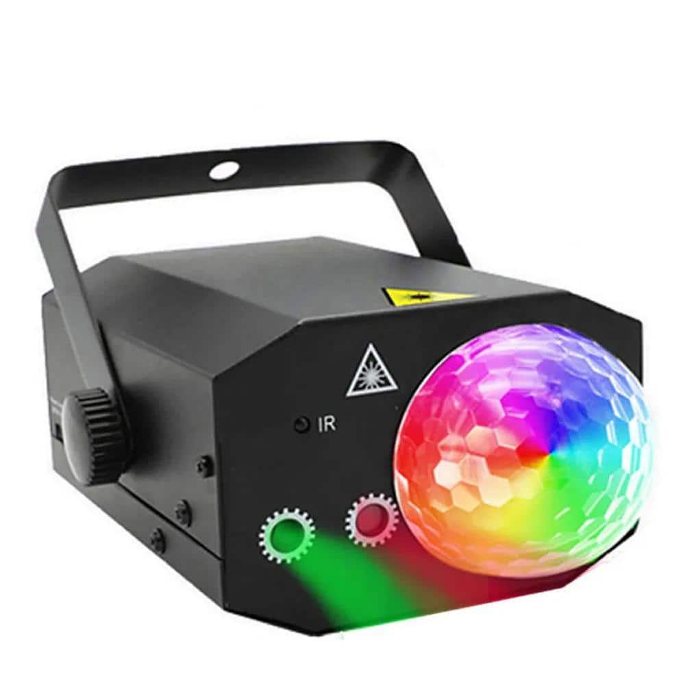 Party Lights DJ Disco Ball Light with Pattern Projection and Sound Activated, RGB Colored Strobe Stage Lighting PH03727B005