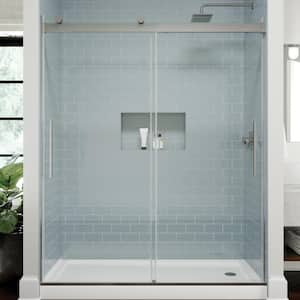 C500 59 in. W x 71-1/8 in. H Frameless Sliding Shower Door in Chrome with 5/16 in. (8mm) Tempered Clear Glass