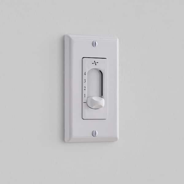 Jovie 44 in. Modern Indoor/Outdoor Matte White Ceiling Fan with White Blades and Wall Control, Manual Reversible Motor