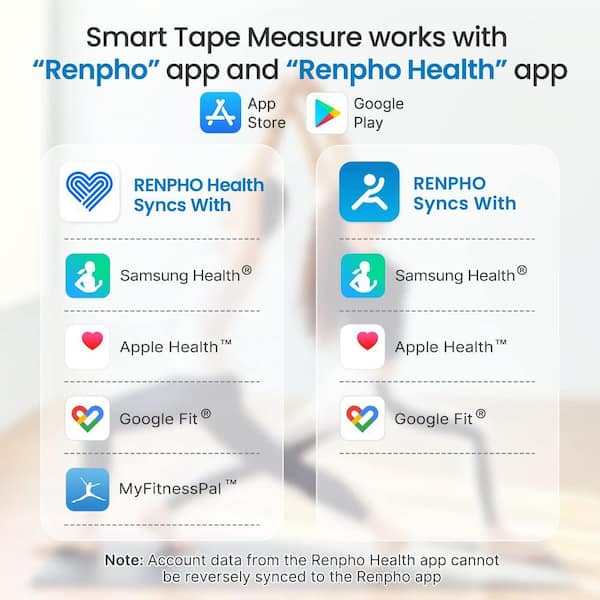 RENPHO Smart Tape Measure Body with App, Bluetooth Measuring Tapes for Body, Weight Loss, Muscle Gain, Fitness Bodybuilding, Retractable, Measures