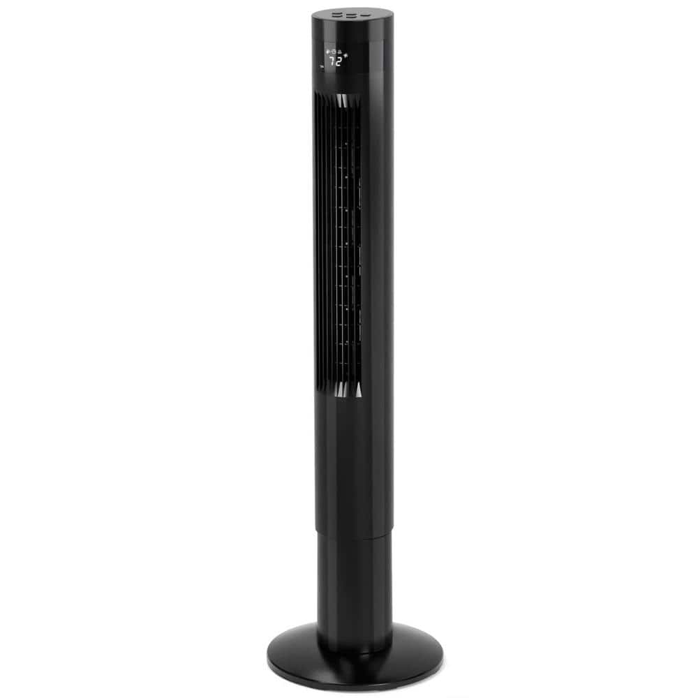 11.81 in. Portable Electric Tower Fan 3 Speeds Wind Modes Remote Control Standing Bladeless Floor Fans in Black price history on PriceWatchPro