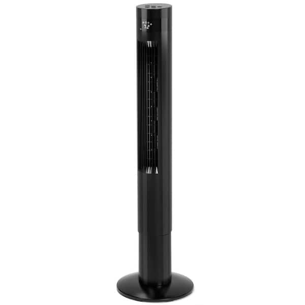 Adrinfly 11.81 in. Portable Electric Tower Fan 3 Speeds Wind Modes Remote Control Standing Bladeless Floor Fans in Black