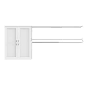 Style+ 55.12 in. W - 121.12 in. W White Laundry Room Cabinet Kit with Top Shelves and Shaker Doors