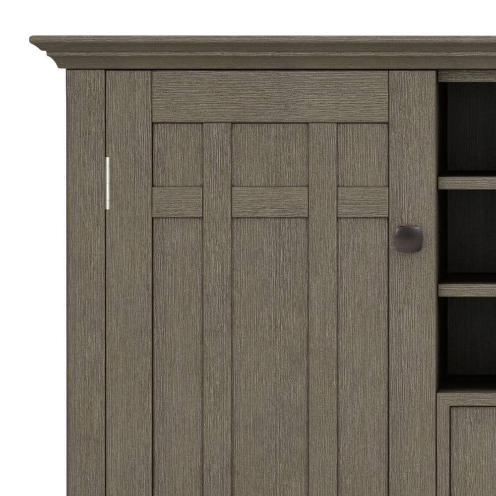 Bedford Solid Wood Farmhouse Grey Sideboard Buffet with Wine Rack