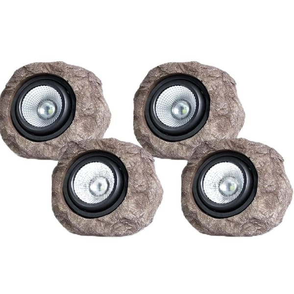 4-Pack Solar Garden Rock Lights, Decorative Garden Stone Lights for Pathway, Yard and Patio