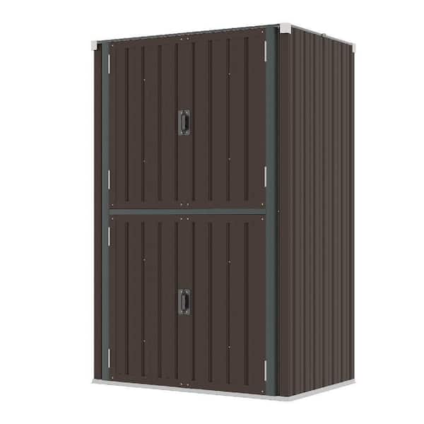 2 ft. W x 4 ft. D Metal Shed with Double Lockable Door in Brown (9.6 sq. ft. )