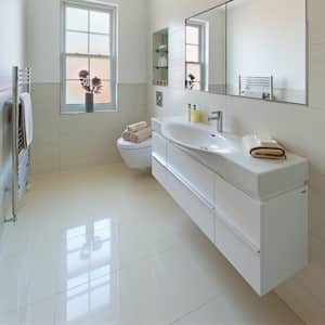 Yulong White 24 in. x 24 in. Polished Porcelain Stone Look Floor and Wall Tile (16 sq. ft./Case)