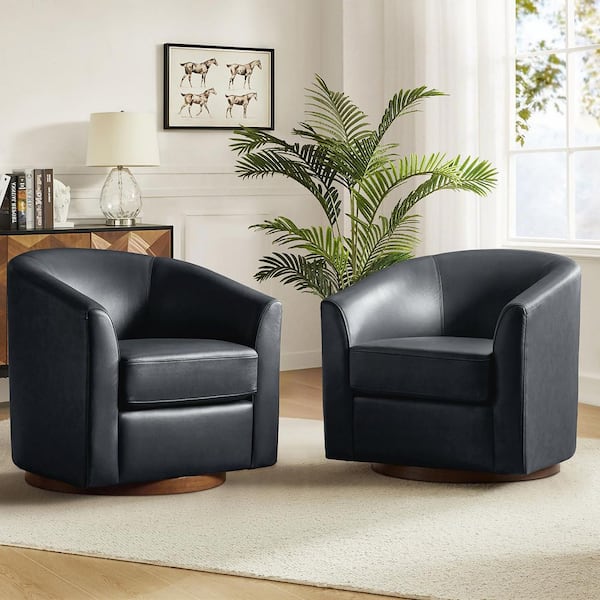 JAYDEN CREATION Teeny Navy Modern Genuine Leather Swivel Barrel