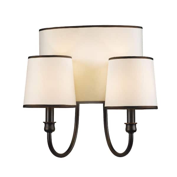 World Imports Brisbane Collection 4-Light Euro Bronze Wall Sconce-DISCONTINUED