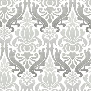Grey Nouveau Damask Greys Wallpaper Sample