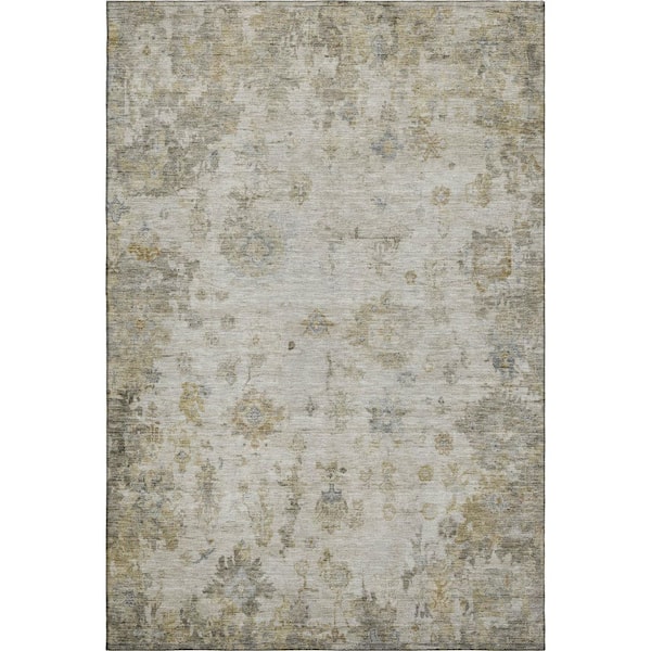 Mayfield Premium Machine Washable Abstract AMF2301 Taupe 9 ft. x 12 ft. Area Rug