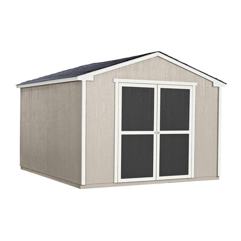 Professionally Installed Cumberland 10 ft x 12 ft Wood Outdoor Storage Garden Shed w/ Floor, Gray Shingles (120 sq. ft.) price history on PriceWatchPro