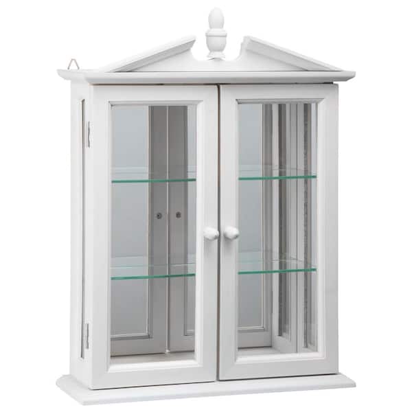 Design Toscano Amesbury Manor White Hardwood Wall Curio Accent Cabinet