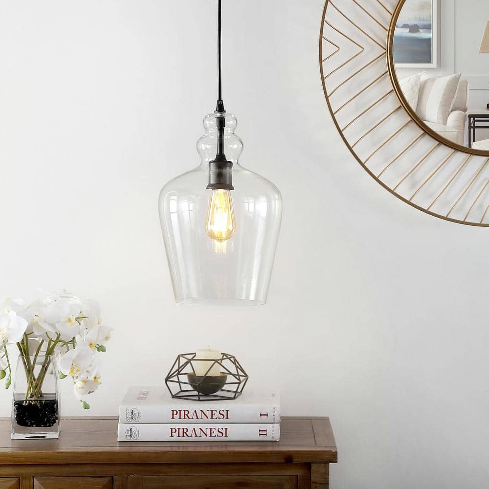 Catlen 19" Oil Rubbed Bronze Glass LED Pendant Light