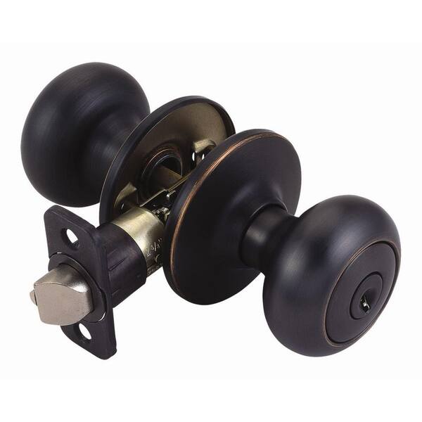 Design House Cambridge Oil-Rubbed Bronze Keyed Entry Door Knob with Universal 6-Way Latch