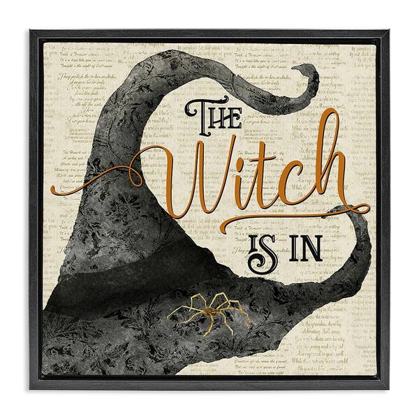 Stupell Industries Vintage Witch Hat Phrase by Deane Beesley 1 Piece Floater Frame Graphic Print Typography Art Print 18 in. x 18 in.