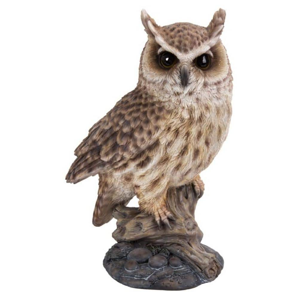 HI-LINE GIFT LTD. Small Long Eared Owl on Stump Garden Statue 87717-D ...