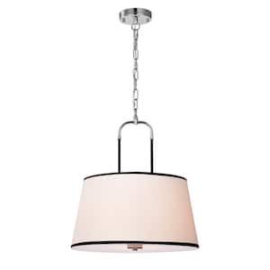 Taro 17.7 in. 3-Light Indoor Chrome Finish Chandelier