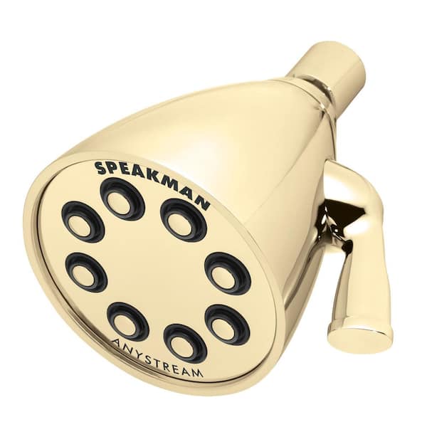 Speakman 3-Spray 3.6 in. Single Wall MountHigh Pressure Fixed Adjustable Shower Head in Polished Brass