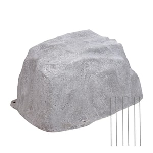 Polyresin Low-Profile Landscape Rock with Stakes - Gray