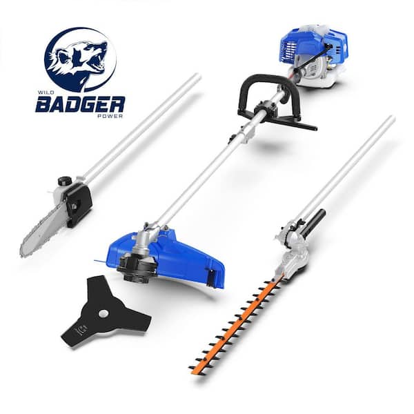 26 cc 2-Stroke Gas String Trimmer Full Crank 4-in-1 Multi-Function with Pole Saw Attachment