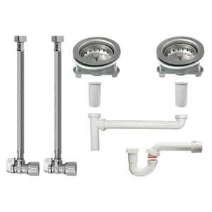 Double Bowl Sink End Outlet Supply and Drainage Installation Kit