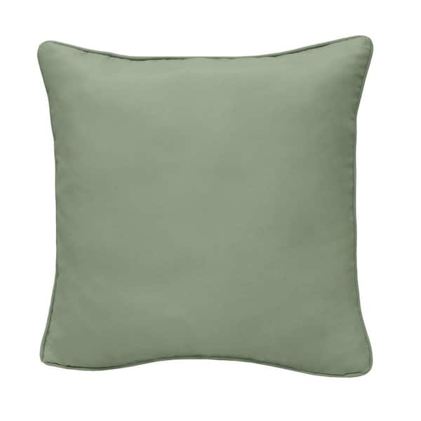 OUTDOOR DECOR BY COMMONWEALTH Outdoor Solid Sage Throw Pillow 18 x 18-Includes 1-Throw Pillow