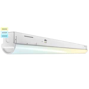 3 ft. 25-Watt 3450 Lumens LED White Slim Shop Light 3 Color Selectable 3500K-5000K Dimmable Damp Rated UL Listed
