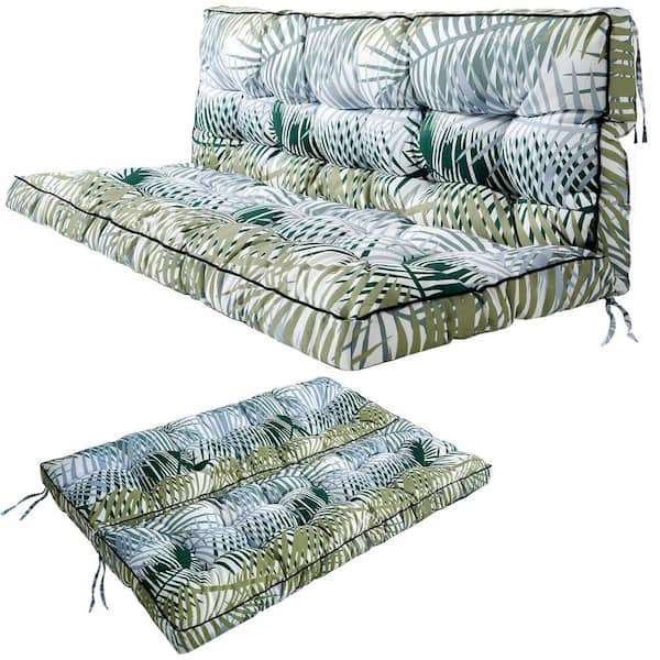 YLLN 55 in. x 40 in. Outdoor Swing Cushions, 3-Seat Porch Swing Cushion Replacement with Backrest, Waterproof Swing Cushions