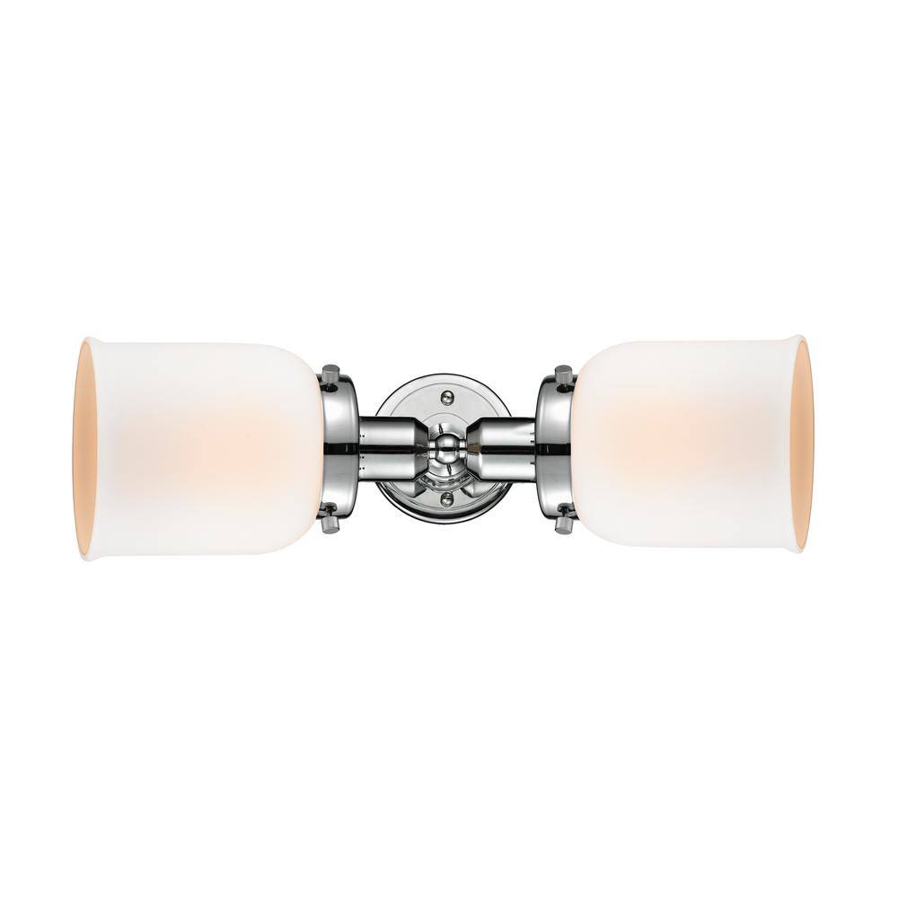 Bell 18.5 in. 2 Light Polished Chrome, Matte White Vanity Light with White Glass Shade price history on PriceWatchPro