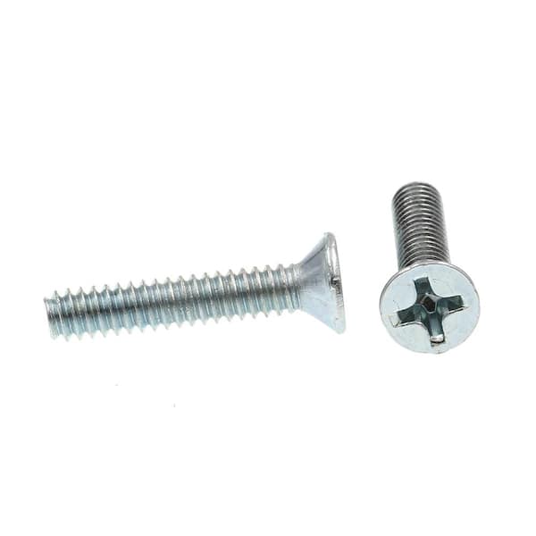 Prime-Line #6-32 x 3/4 in. Zinc Plated Steel Phillips Drive Flat Head  Machine Screws (100-Pack) 9000550 The Home Depot