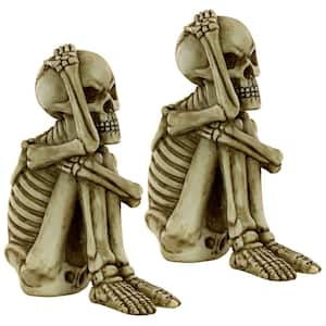 Mr. Bone Jangles Skeleton Sitter Novelty Statues: Set of 2