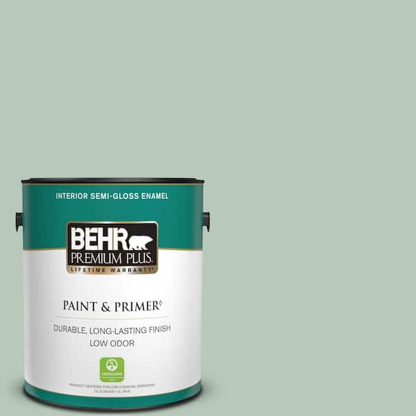 BEHR PREMIUM PLUS 1 gal. #S410-3 Ponds Edge Semi-Gloss Enamel Low Odor Interior Paint & Primer