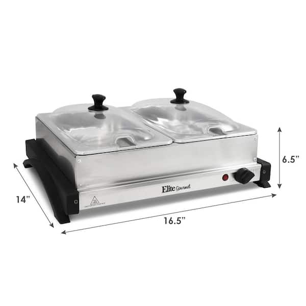 2.5 Qt. Stainless Steel Buffet Server with 2-Crocks 2.5 Qt. Stainless Steel Buffet Server with 2-Crocks