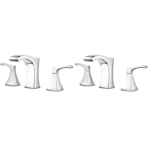Venturi 8 in. Widespread 2-Handle Bathroom Faucet in Polished Chrome (2-Pack)