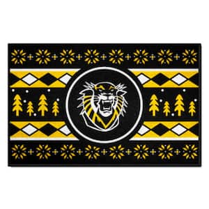 Fort Hays State Black Holiday Sweater 1.5 ft. x 2.5 ft. Starter Mat Accent Rug