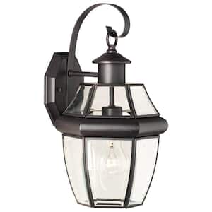 Heritage 1-Light Painted Bronze Outdoor Wall-Mount Lantern Sconce