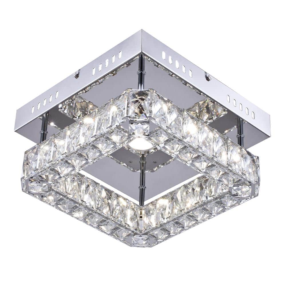 Matteo 12 in. Chrome Integrated LED Semi-Flush Mount