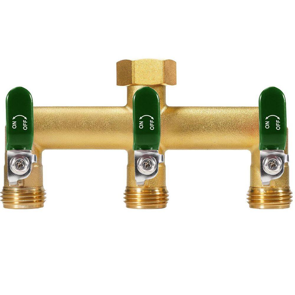 "3-Way Garden Hose Splitter, 3/4"" Rust and Freeze Resistant Hose Manifold with 3 Extra Long Handles Faucet Adapter" price history on PriceWatchPro