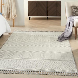 Paxton Grey/Ivory 4 ft. x 6 ft. Geometric Contemporary Area Rug