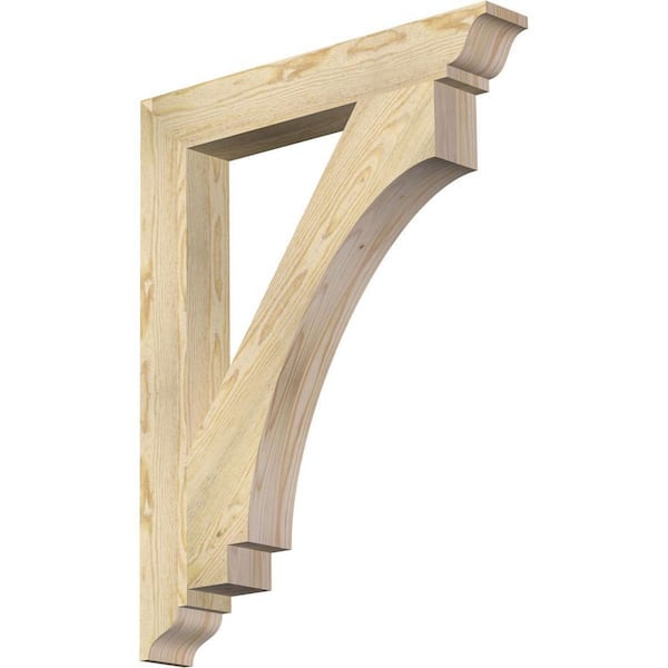 Ekena Millwork 4 in. x 36 in. x 28 in. Douglas Fir Imperial Traditional Rough Sawn Bracket