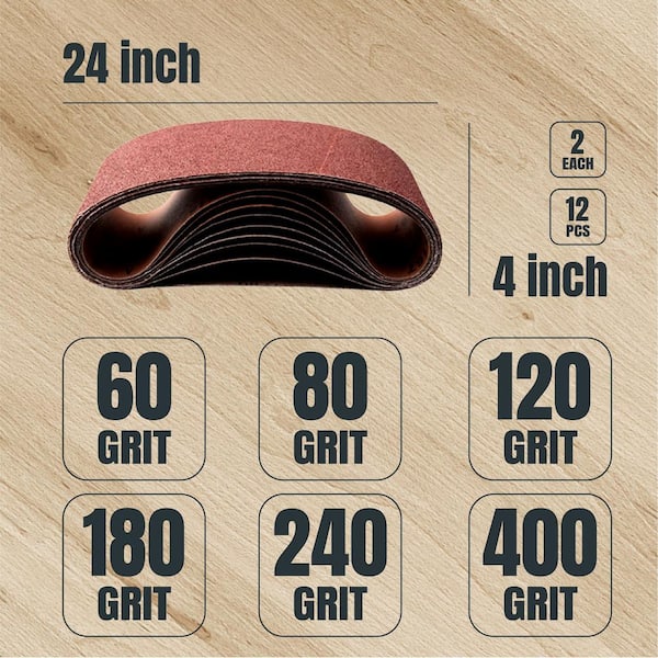 Oxide Sanding Belts - 10 Pieces 4 x 36 Inch Sanding Belts (80/120/150/240/400 Grits) and 12 Pieces 6 cheapest Inch Self