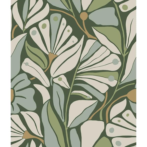 396 in. x 20.5 in. Green Cabana Club Wallpaper Roll
