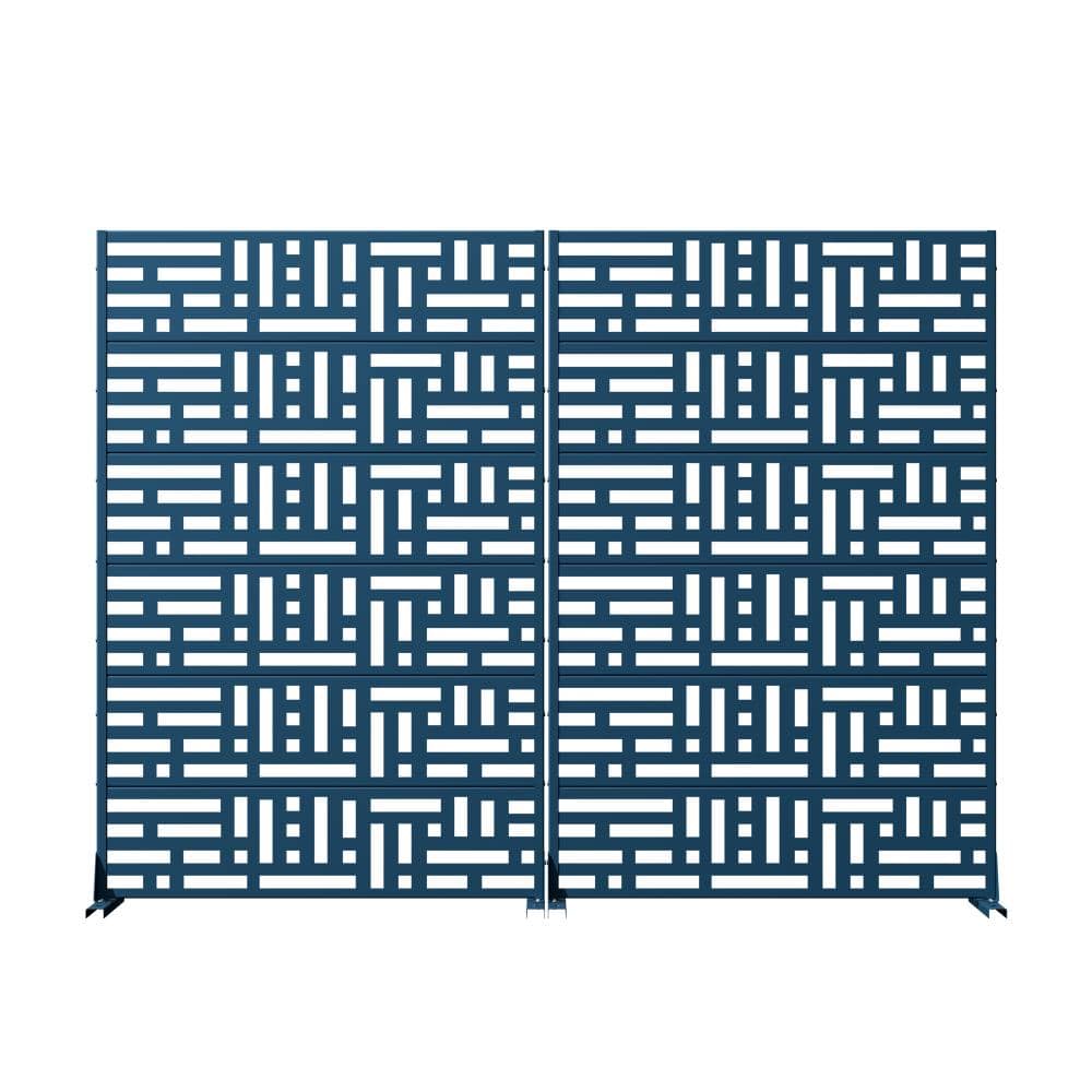 "72"" H x 47"" W Blue Outdoor Privacy Screens/Metal Room Divider Panel for Patio and Balcony Decor (Set of 2)" price history on PriceWatchPro