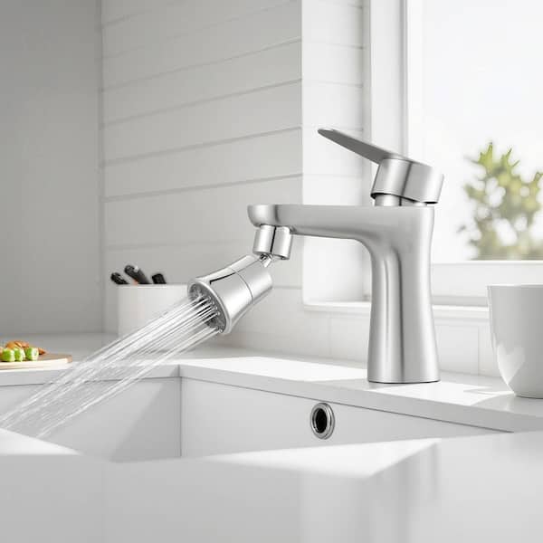 Faucet Aerator,360° Swivel Kitchen Sink Aerator,5-Function 5-Flow Sink Sprayer Attachment, Bathroom Faucet Extender Head