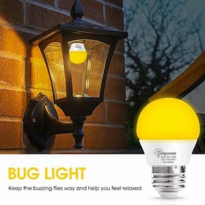 25-Watt Equivalent Yellow-Colored Spiral E26 G45 Non-Dimmable Bug Light Bulb (Case of 4)